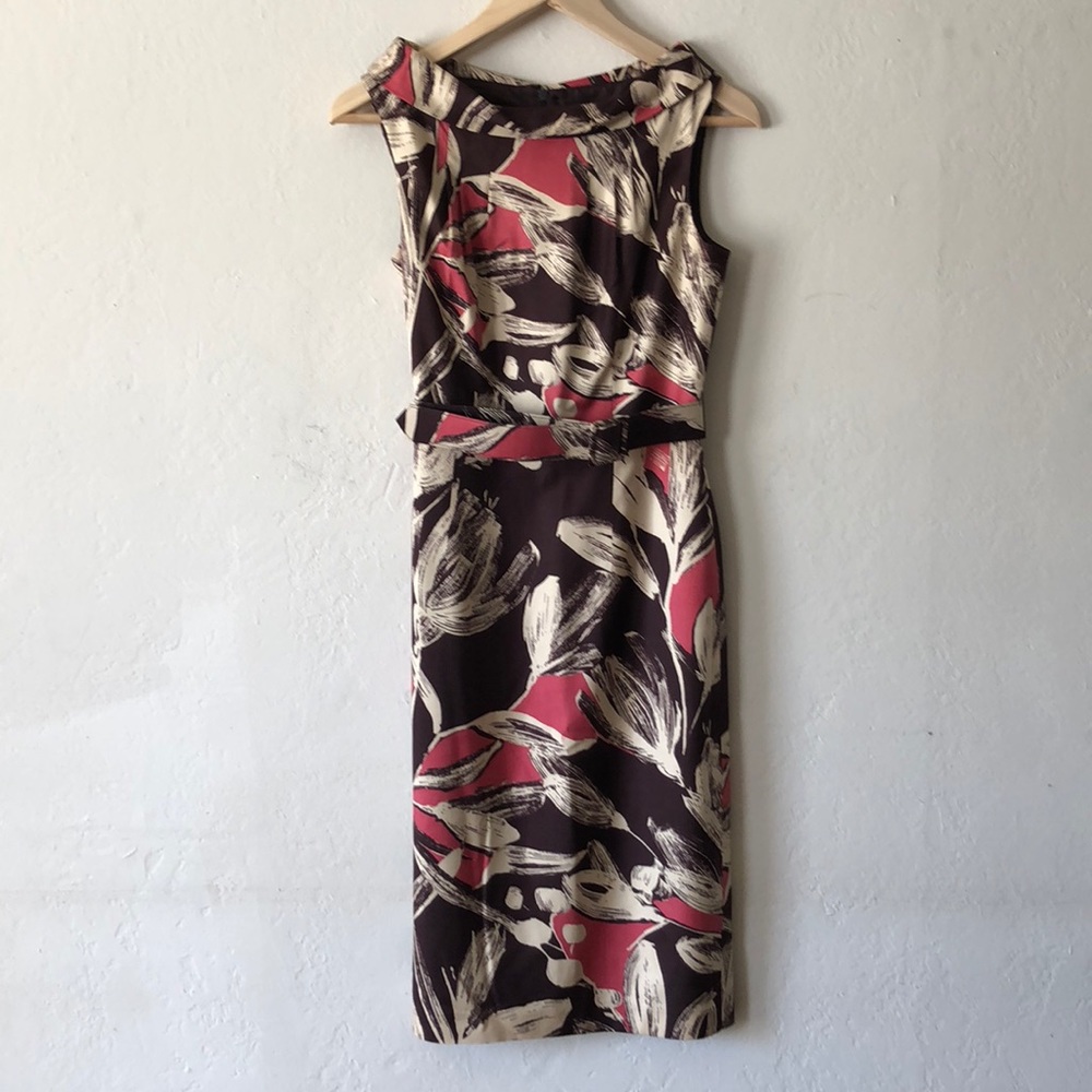 David Meister Silk Career Midi Dress Size 2